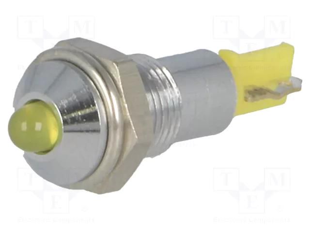 Indicator: LED; prominent; yellow; 24÷28VDC; Ø6.2mm; IP40; metal SIGNAL-CONSTRUCT SMQD06104
