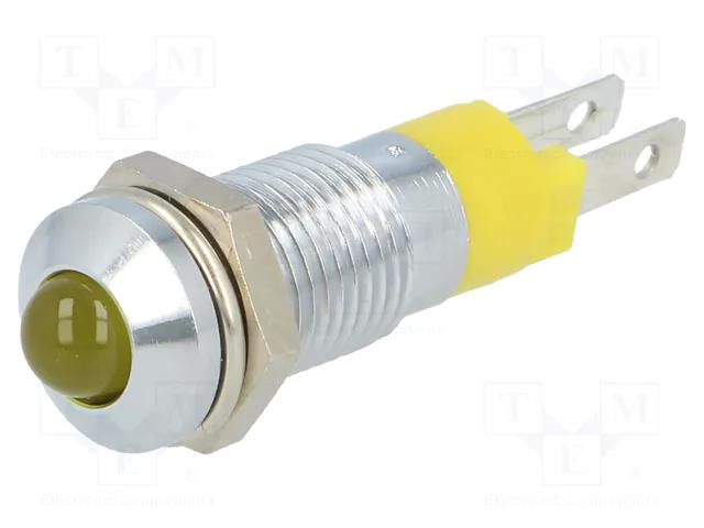 Indicator: LED; prominent; yellow; 24÷28VDC; Ø8.2mm; IP40; metal SIGNAL-CONSTRUCT SMQD08114