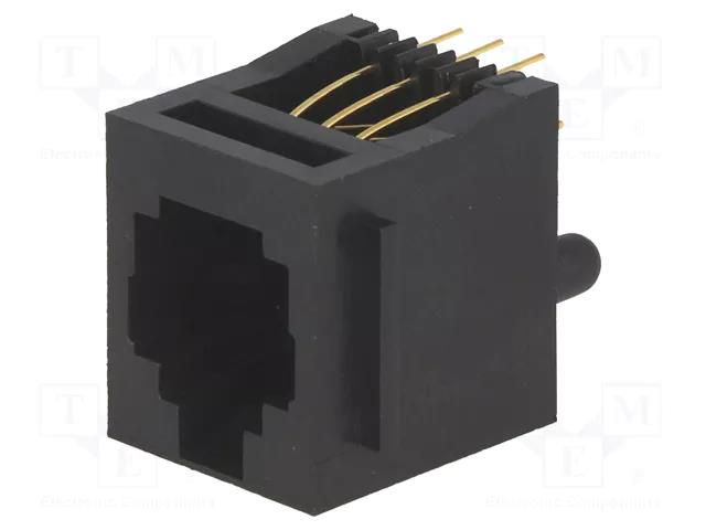 Connector: RJ12; socket; PIN: 6; with panel stop blockade; UL94V-0 NINIGI RJ12GP