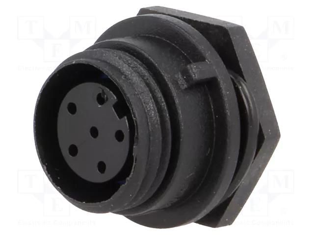 Connector: circular; socket; female; PIN: 6; 125V; w/o contacts BULGIN PX0412/06S