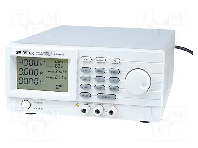 Power supply: programmable laboratory; Ch: 1; 0÷60VDC; 0÷3.5A GW INSTEK PSP-603