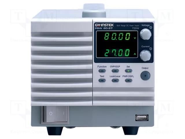 Power supply: programmable laboratory; Ch: 1; 0÷80VDC; 27A; 720W GW INSTEK PSW80-27