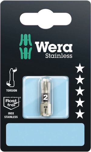 3855/1 TS SB bits, stainless, 1 x PZ 2x25, Wera 05073614001