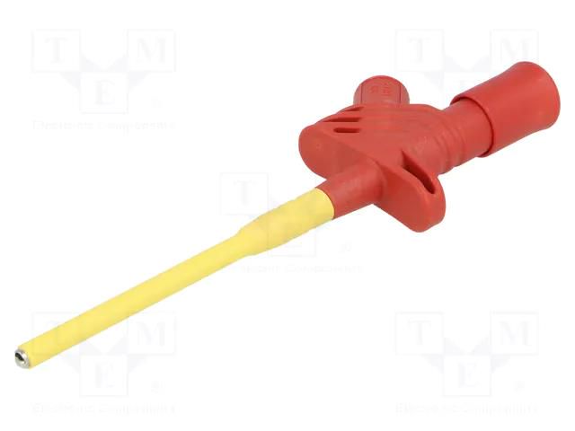 Clip-on probe; hook type; 6A; 1kVDC; red; Grip capac: max.2mm; 4mm HIRSCHMANN T&M KLEPS2900RT