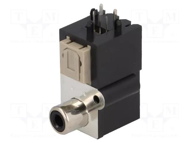 Connector: optical (Toslink) + RCA; with cover; THT; angled 90° CLIFF FC684206T