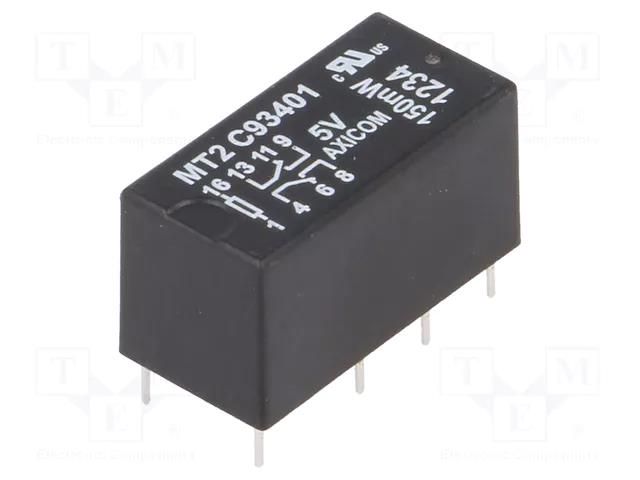 Relay: electromagnetic; DPDT; Ucoil: 5VDC; MT2; max.250VAC; signal TE Connectivity C93401