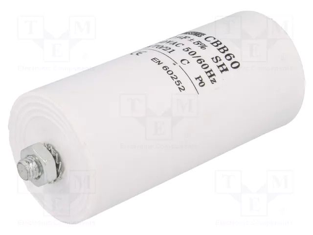 Capacitor: polypropylene; motors, run; 40uF; 450V; Ø50x106mm; ±5% SR PASSIVES CBB60E-40/450