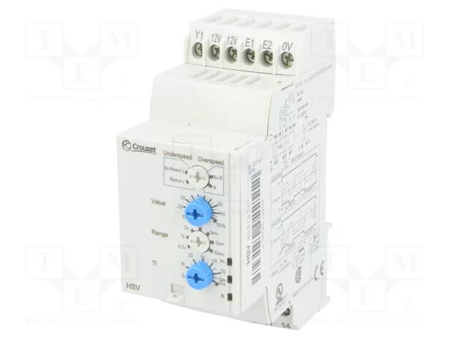 Speed monitoring relay; speed, stopping, cycles time; SPDT CROUZET CROUZET-HSV