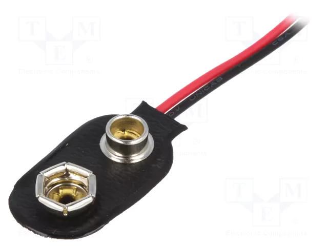 6F22 connector; 6F22,6LR61; Batt.no: 1; cables; 150mm COMF BS-IC