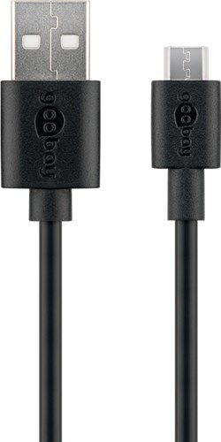 Micro-USB Charging and Sync Cable, 0.5 m, black - for Android devices, black 38659