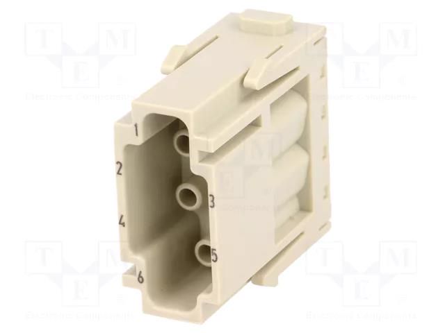 Connector: HDC; module; male; Han-Modular®; PIN: 6; w/o contacts HARTING 09140063001