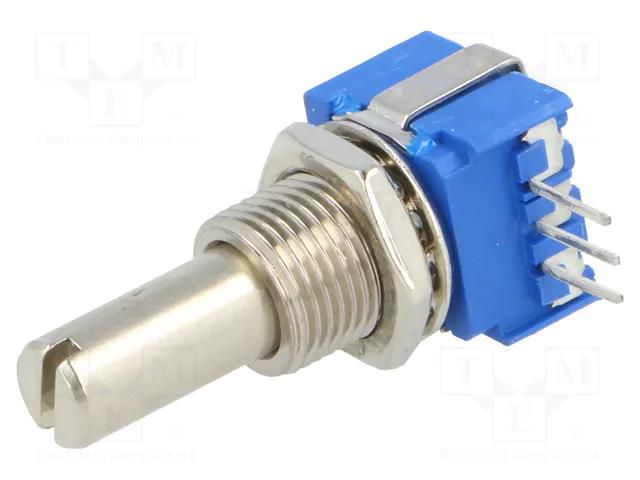 Potentiometer: shaft; THT; 500mW; 10kΩ; ±20%; 290°; for PCB; IP64 BOURNS 51AAA-B28-D15L