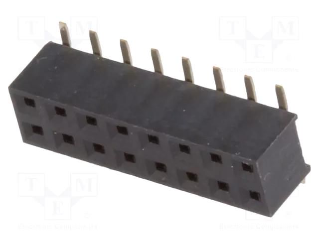 Connector: pin strips; socket; female; PIN: 16; vertical; SMT; 2mm NINIGI ZL266-16DG
