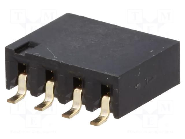Connector: pin strips; socket; female; PIN: 4; horizontal; SMT; 1x4 NINIGI ZL268-4SGH