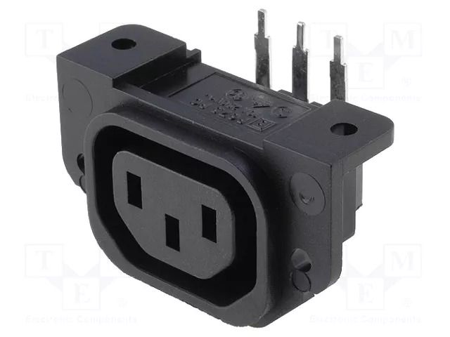 Connector: AC supply; socket; female; 10A; 250VAC; C13 (F); THT BULGIN PX0675/PC