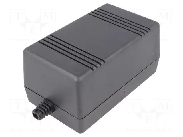 Enclosure: for power supplies; X: 65mm; Y: 132mm; Z: 78mm; ABS; black KRADEX Z66-ABS