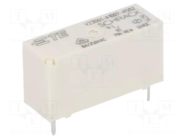 Relay: electromagnetic; SPST-NO; Ucoil: 24VDC; 8A; 8A/240VAC; THT TE Connectivity V23061A1007A502