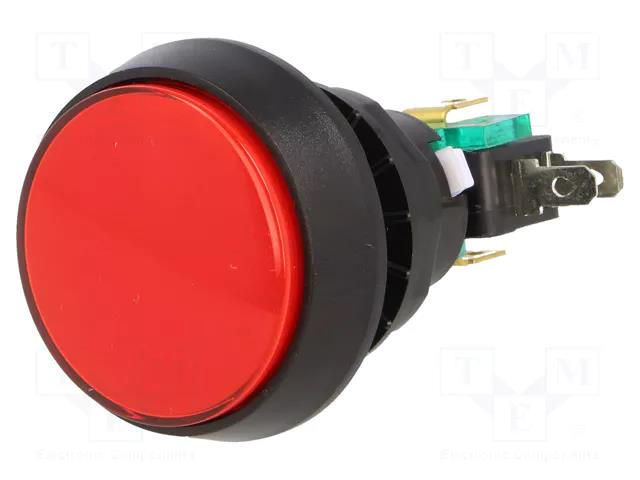 Switch: push-button; Pos: 2; SPDT; 10A/250VAC; ON-(ON); Illumin: LED HIGHLY ELECTRIC VAQ-9-10-12-R