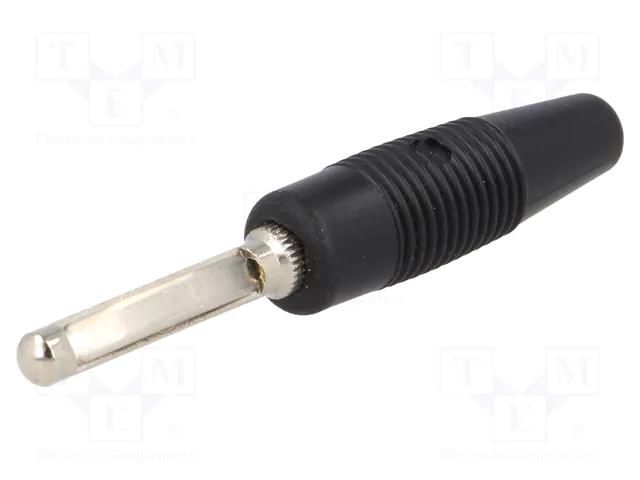 Connector: 4mm banana; plug; 16A; 60VDC; black; non-insulated; 3mΩ HIRSCHMANN T&M VON20SW