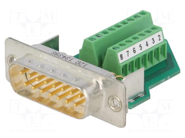 D-Sub; PIN: 15; plug; male; for cable; screw terminal; 5A; 60V PHOENIX CONTACT VS15ST-DSUB-MPT