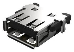 USB CONN, 2.0 TYPE A R/A RCPT, 4P, SMT USB1055-GF-L-A