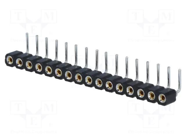 Connector: pin strips; socket; female; PIN: 16; angled 90°; THT CONNFLY DS1002-01-1X16R13