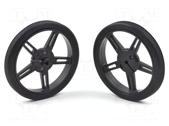 Wheel; black; Shaft: D spring; push-in; Ø: 60mm; Shaft dia: 3mm POLOLU POLOLU-1420
