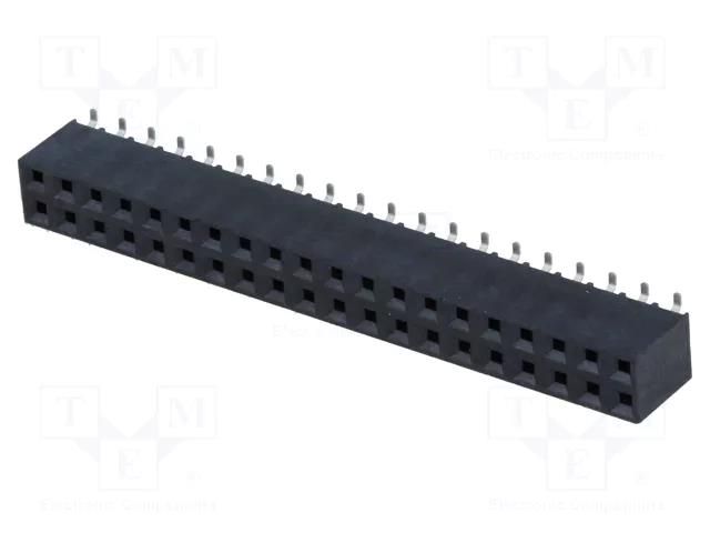 Connector: pin strips; socket; female; PIN: 40; vertical; SMT; 2x20 NINIGI ZL264-40DG