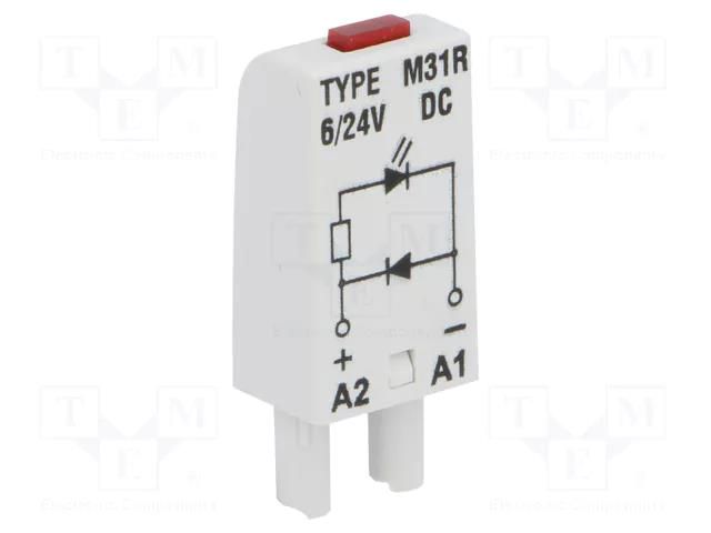 Module protecting; socket; Indication: LED; Colour: red RELPOL M31R