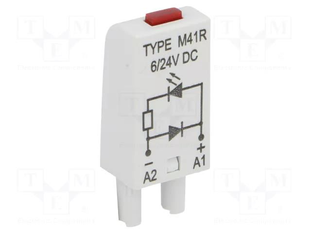 Module protecting; socket; Indication: LED; Colour: red RELPOL M41R