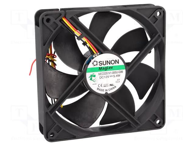 Fan: DC; axial; 12VDC; 120x120x25mm; 183.83m3/h; 44.5dBA; Vapo SUNON MEC0251V1-G99