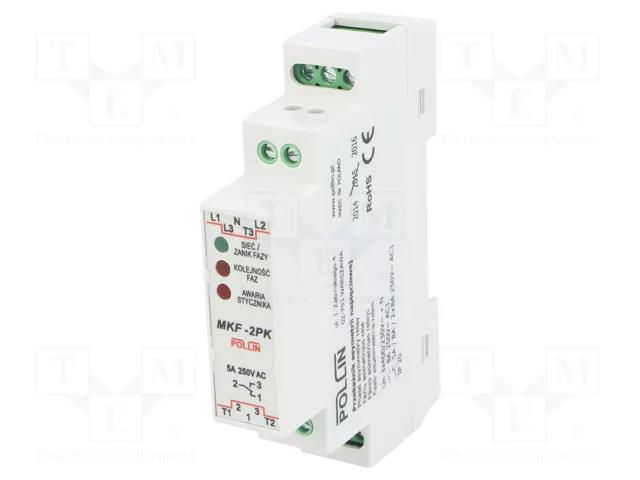 Voltage monitoring relay; for DIN rail mounting; MKF; SPDT POLLIN MKF-2PK