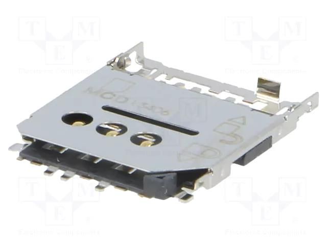 Connector: for cards; Micro SIM; shielded,push-push; SMT; PIN: 6 MOLEX MX-78800-0001