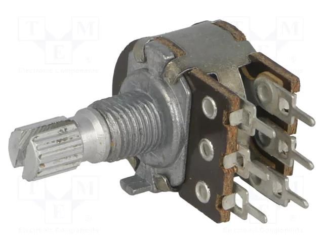 Potentiometer: shaft; single turn; 10kΩ; 100mW; ±20%; on panel,PCB TELPOD PRP162G-10K-A