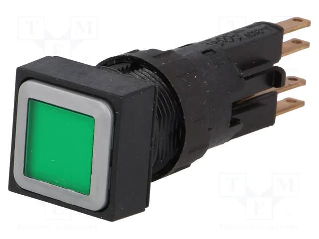 Switch: push-button; 16mm; Stabl.pos: 1; green; filament lamp EATON ELECTRIC Q18LT-GN/WB