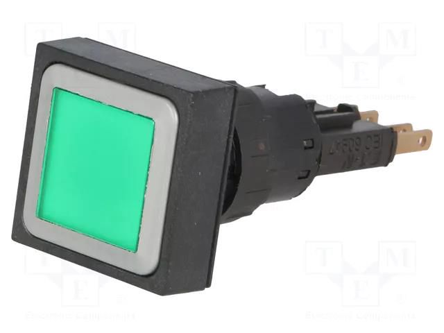 Switch: push-button; 16mm; Stabl.pos: 1; green; filament lamp EATON ELECTRIC Q25LT-GN/WB