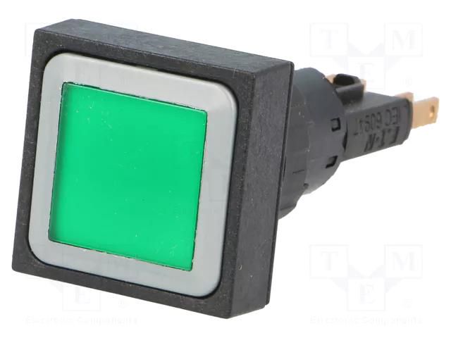 Switch: push-button; 16mm; Stabl.pos: 2; green; filament lamp EATON ELECTRIC Q25LTR-GN/WB