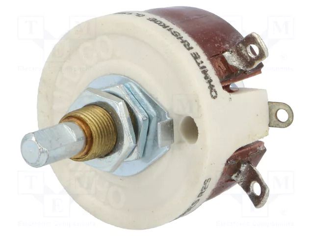 Potentiometer: shaft; single turn; 1kΩ; 25W; 6.35mm; wirewound OHMITE RHS1K0E
