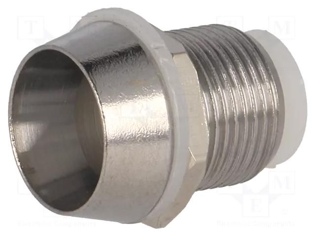 LED holder; 10mm; chromium; brass; concave; L2: 13mm HEBEI RTM-10HB-CHROM