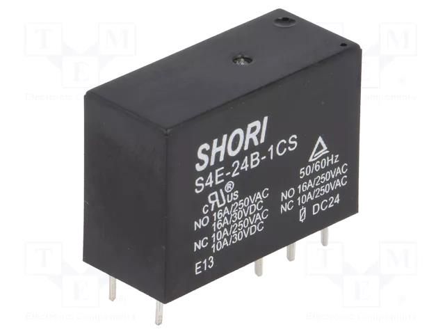 Relay: electromagnetic; SPDT; Ucoil: 24VDC; Icontacts max: 16A SHORI ELECTRIC S4E-24V-1C