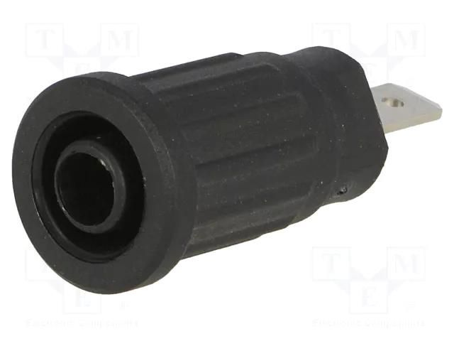 Connector: 4mm banana; socket; 24A; 1kV; black; nickel plated; 34mm SCHÜTZINGER SEPB6451NI-SW