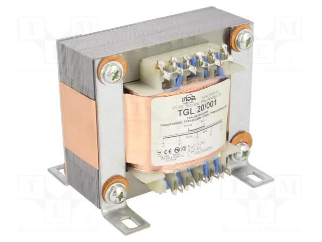 Transformer: speaker; 20VA; Sec.winding imped: 8Ω; 0.05÷12kHz INDEL TGL20/001
