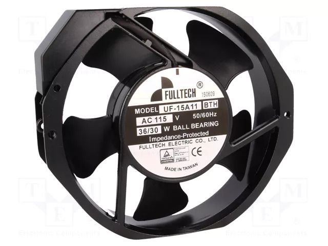 Fan: AC; axial; 115VAC; 172x150x38mm; 282.2m3/h; 50dBA; ball FULLTECH UF15A11-H