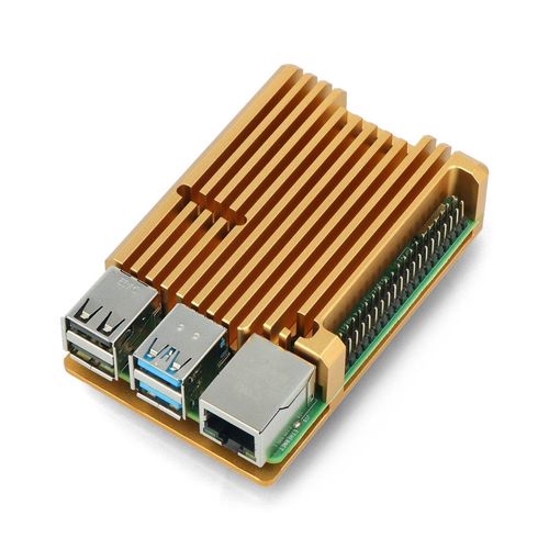 Raspberry Pi 4B justPi aluminium case - copper gold - LT-4B03 LON-15108 5903351242776