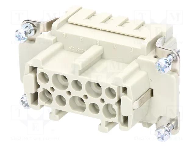 Connector: HDC; contact insert; female; Han® HMC; PIN: 10; 10+PE HARTING 09332102702