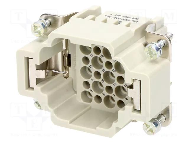 Connector: HDC; contact insert; male; 10A; 250V; Han® HMC; PIN: 24 HARTING 09162243001