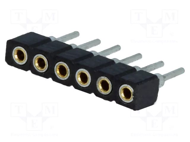 Connector: pin strips; socket; female; PIN: 6; THT; straight; 2mm CONNFLY DS1002-02-1X06BT1F