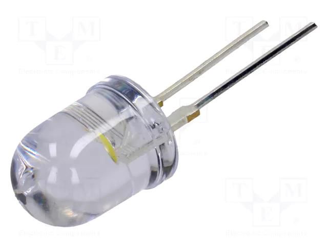 LED; white cold; 10mm; 30°; Front: convex; 2.8÷3.6VDC; No.of term: 2 OPTOSUPPLY OS4WFLA131U