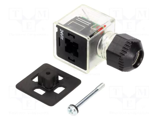 Connector: valve connector; plug; form A; 18mm; female; PIN: 3; 24V MOLEX MX-121207-0358