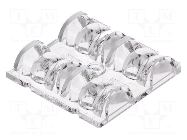 LED lens; square; transparent; 19÷30°; H: 10.6mm; Body dim: 50x50mm LEDIL C13749